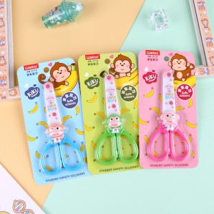 Cartoon Scissors Cute Stationery Cartoon Scissors Student Safety Little Monkey Pattern Scissors New Products Wholesale