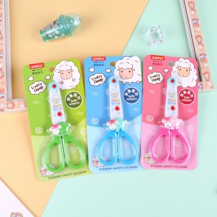 Cartoon Scissors Student Safety Cute Lively Sheep Pattern Scissors New Products Wholesale Plastic Handle