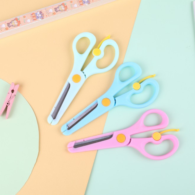 Student Scissors Cute Stationery Simple, compact and portable art scissors New product wholesale