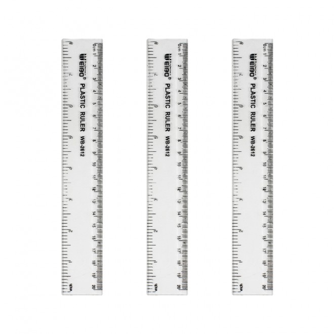 Factory On Sale 20cm Transparent Math Geometry Measurement Tools Long Linear Ruler for School Student Design drawing tool