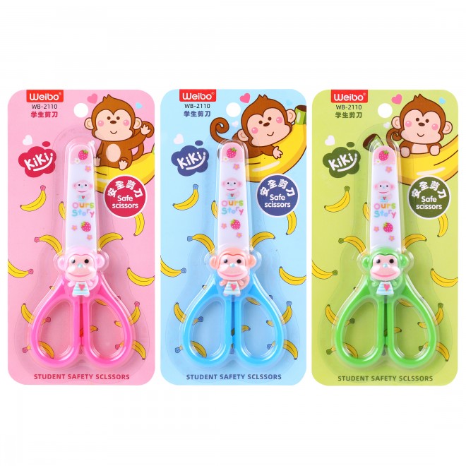 Cartoon Scissors Cute Stationery Cartoon Scissors Student Safety Little Monkey Pattern Scissors New Products Wholesale