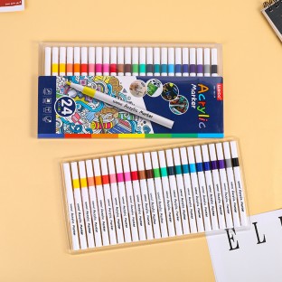 24 color double headed marker Weibo primary school children painting art watercolor pen color pen set wholesale Stationery