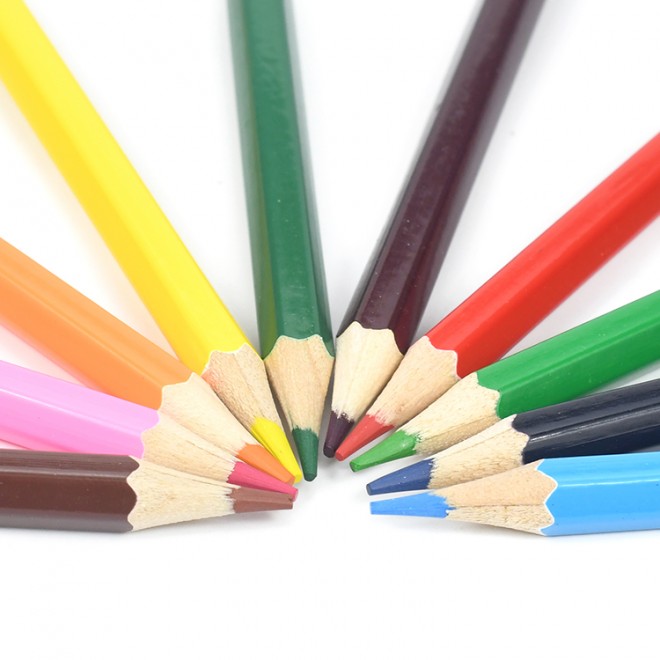 Brand WEIBO Double head with double color wooden 12 colouring pencil set drawing lapices de ColorsStandard Pencils 24 Colors