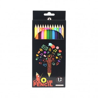 Brand WEIBO Double head with double color wooden 12 colouring pencil set drawing lapices de ColorsStandard Pencils 24 Colors