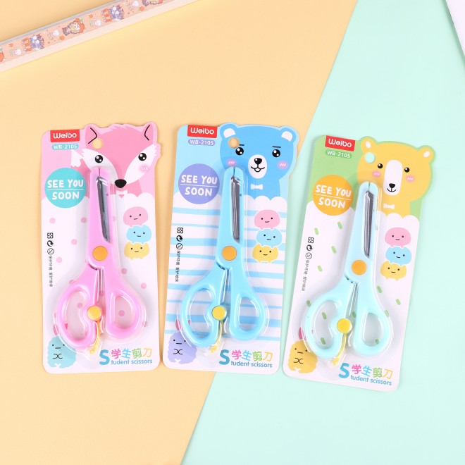 Student Scissors Cute Stationery Simple, compact and portable art scissors New product wholesale