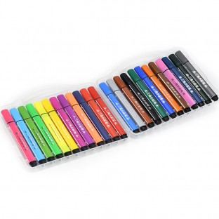 24pcs Set Water-Based Markers Colored Watercolor Pen Washable Triangle pen holder For School Students Painting