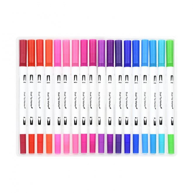 36 Colors Dual Tip Soft Brush Pens Fine Tip Watercolor Marker pen for Skin Glass Coloring Calligraphy Artists Beginner Painters