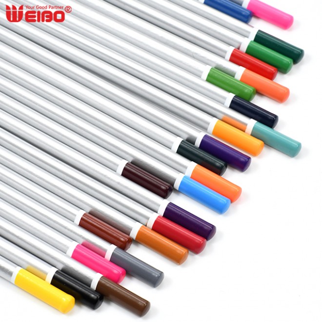 Brand WEIBO Factory sale 18pcs Bulk Set color pencil Smooth Triangle children's for school students Children Kids Drawing
