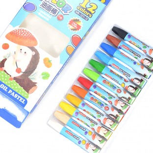 Soft Oil Pastels 12 Color Oil Pastels Set Crayons for Children Student Kids Indoor Activities Art School Supplies