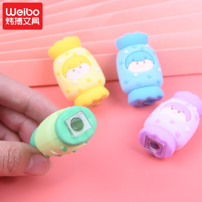 Creative cartooncandy  pencil sharpener small cute multifunctional pencil sharpener children student stationery pencil sharpener