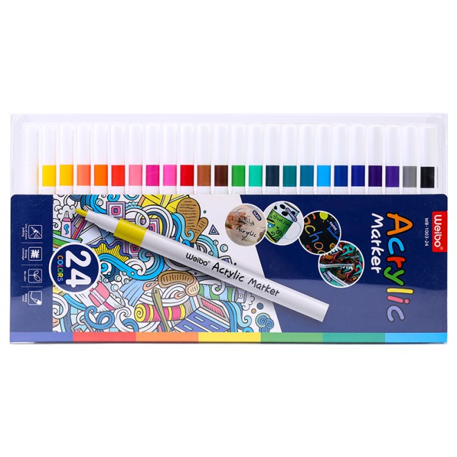 24 color double headed marker Weibo primary school children painting art watercolor pen color pen set wholesale Stationery