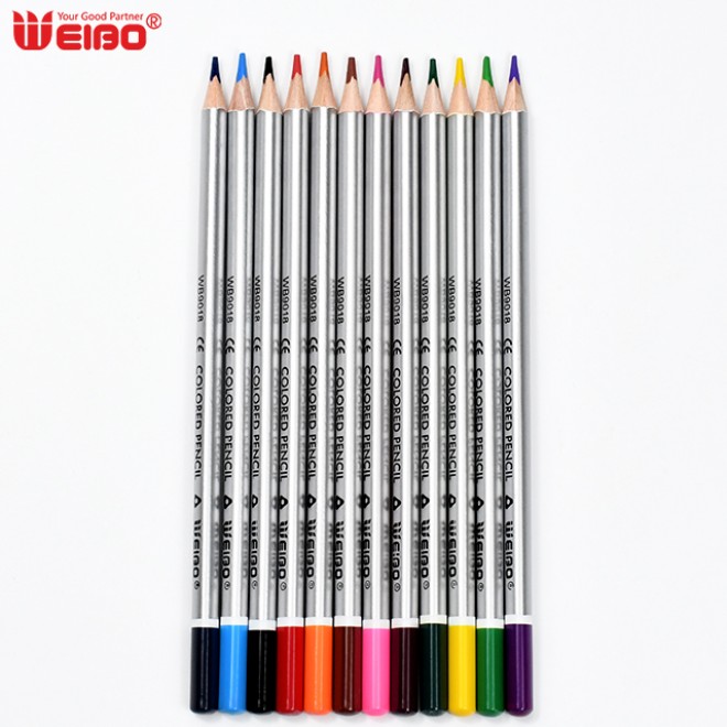 Brand WEIBO Factory sale 12pcs Bulk Set color pencil Smooth Triangle children's for school students Children Kids Drawing