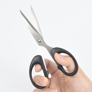 Portable Office Cutting Paper Anti-Slip Comfortable Grip Black Steel Household Scissors Stationery Scissors Home DiY