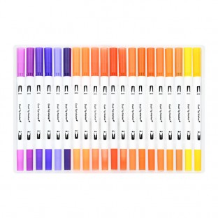 Factory On Sale Large Capacity 100 Colors Dual Tip Brush Pens for Artists Adults Kids Drawing Coloring Art Crafts