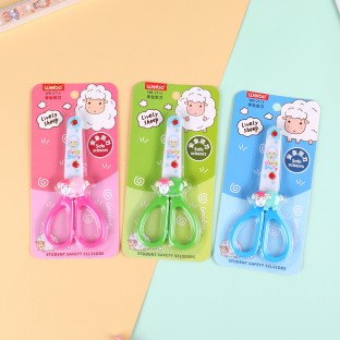 Cartoon Scissors Student Safety Cute Lively Sheep Pattern Scissors New Products Wholesale Plastic Handle