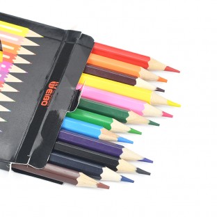 Brand WEIBO Double head with double color wooden 12 colouring pencil set drawing lapices de ColorsStandard Pencils 24 Colors