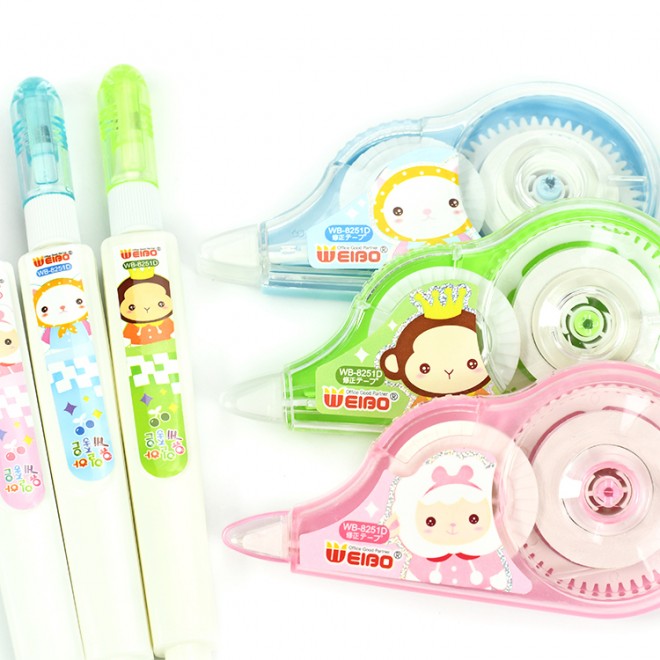 Creative cartoon simple and small correction liquid combination, special correction set for students' typos, Weibo