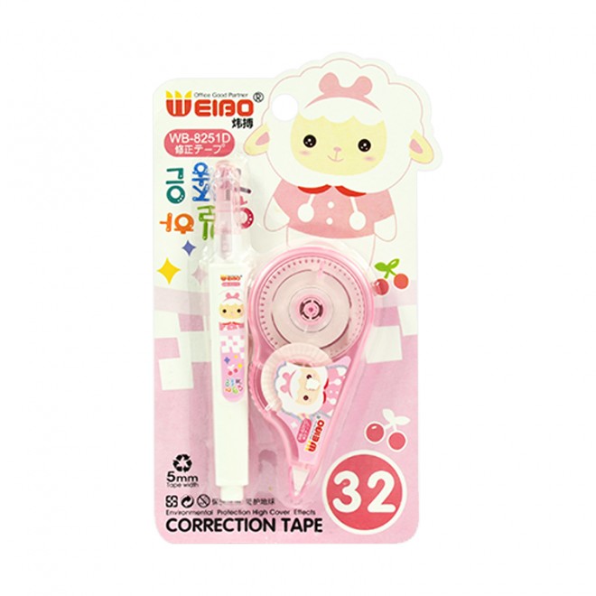 Creative cartoon simple and small correction liquid combination, special correction set for students' typos, Weibo