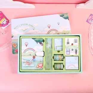 WEIBO  Student School Supplies Gift set Children Stationery Learning Set Birthday Gift Portable Gift Box  Resort style