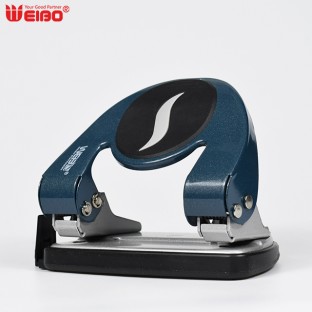 Metal manual double hole puncher, labor-saving financial office paper loose-leaf puncher, durable round hole Hole punch