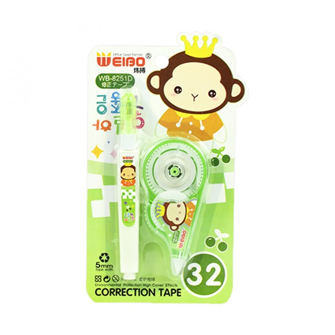 Creative cartoon simple and small correction liquid combination, special correction set for students' typos, Weibo