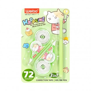 Customized stationery set correction tape set with gel pen and  odor free for students mini