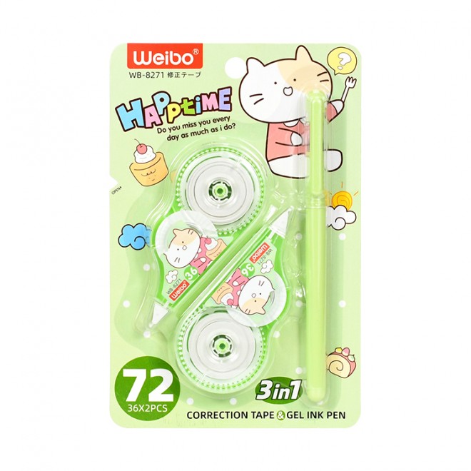 Customized stationery set correction tape set with gel pen and  odor free for students mini