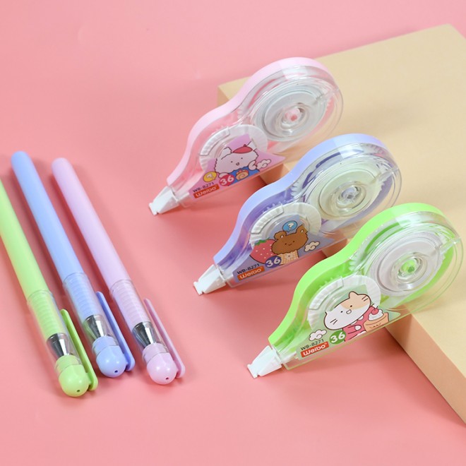 Customized stationery set correction tape set with gel pen and  odor free for students mini