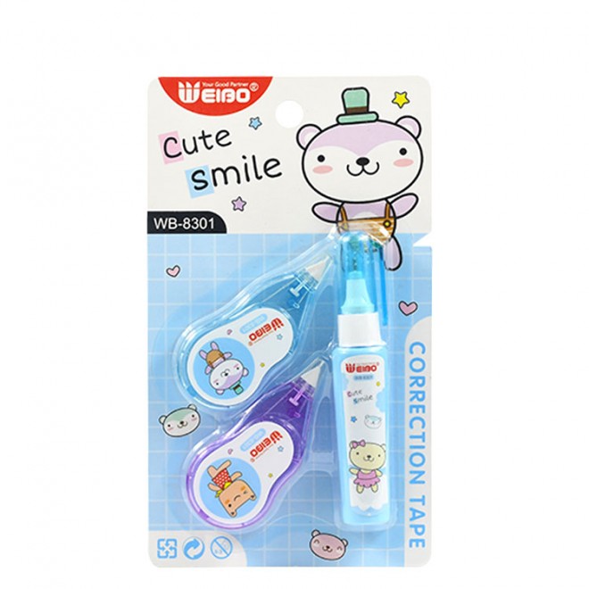 Creative cartoon simple and small correction liquid correction belt combination set special correction set for students