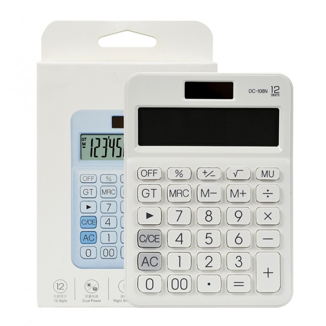 Wholesale School Office Business Dual Power Supply Calculators 12 Digits Electronic Colorful Calculator For Student