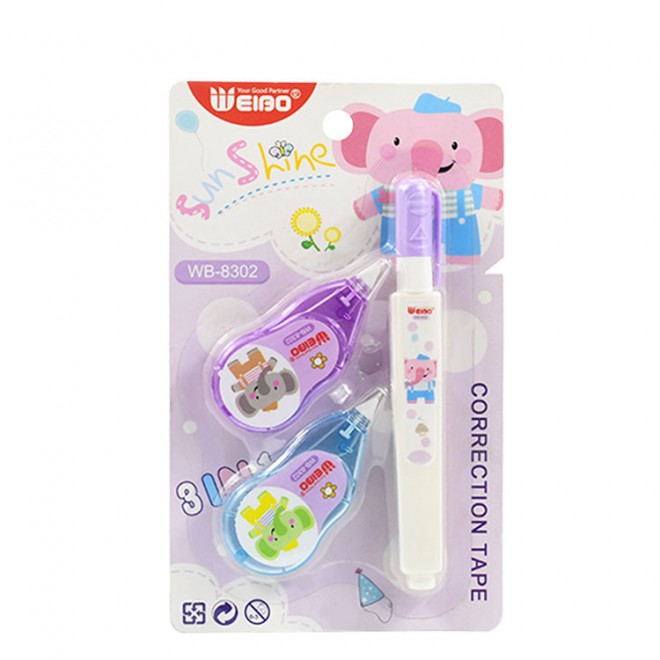 Cute Portable Easy To Use White Out Correction Tape Set With Correction Pen Odor Free For Students School Homework Use