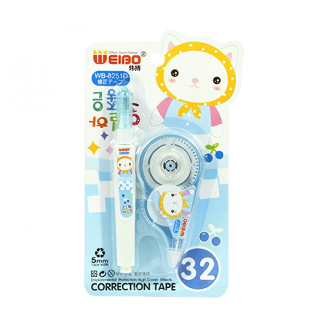 Creative cartoon simple and small correction liquid combination, special correction set for students' typos, Weibo