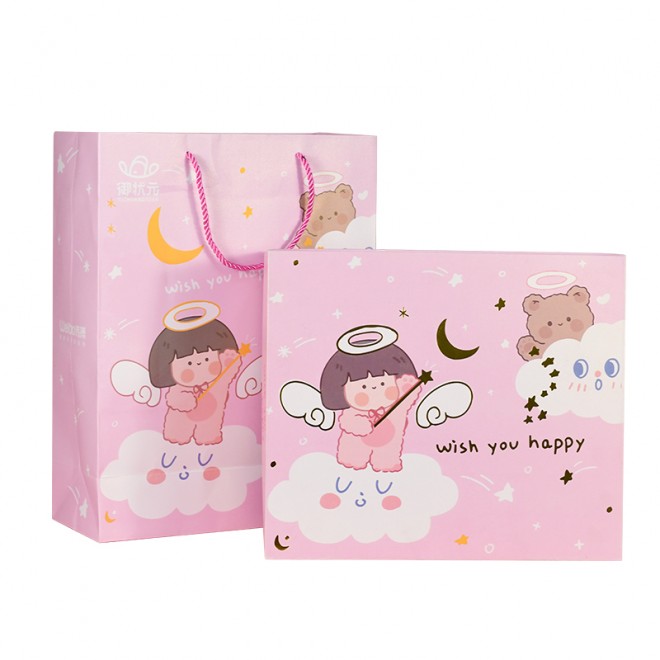 Lovery Custom Kawaii Cute Balck 2 School Kids Set Stationery Products Super Customized Box Packing Colorful Writing Eco Souvenir