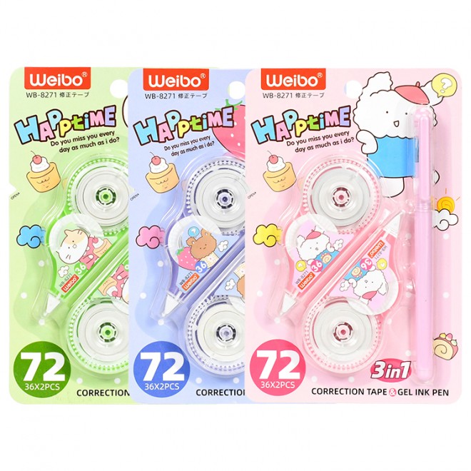 Customized stationery set correction tape set with gel pen and  odor free for students mini