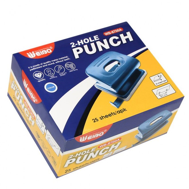 Puncher Craft Tool 25-sheet Scrapbook two Hole Loose Leaf Hole Puncher Two Holes Paper Punch School Office Stationery WB-8700A