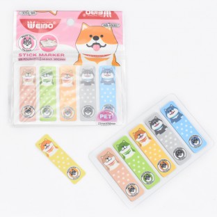 Cute 2x0.6 inch 100pcs stick marker Sticky Tabs in 5 Colors Polka Dot cartoon Style Fit Books Bookmarks Notebook