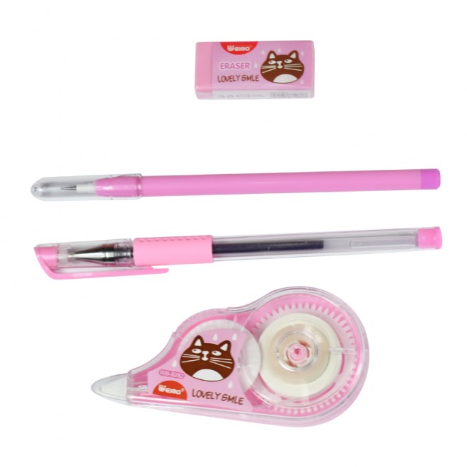 Cute Writing Set Contain correction tape pencil & eraser correction tape office school supply students stationery accessories