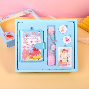 WEIBO  Student School Supplies Gift set Children Stationery Learning Set Birthday Gift Portable Gift Box  Dessert rabbit style