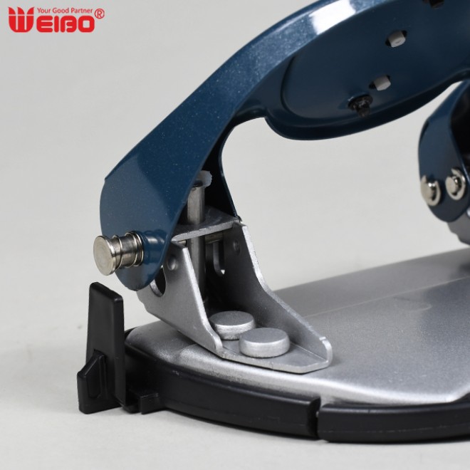 Metal manual double hole puncher, labor-saving financial office paper loose-leaf puncher, durable round hole Hole punch